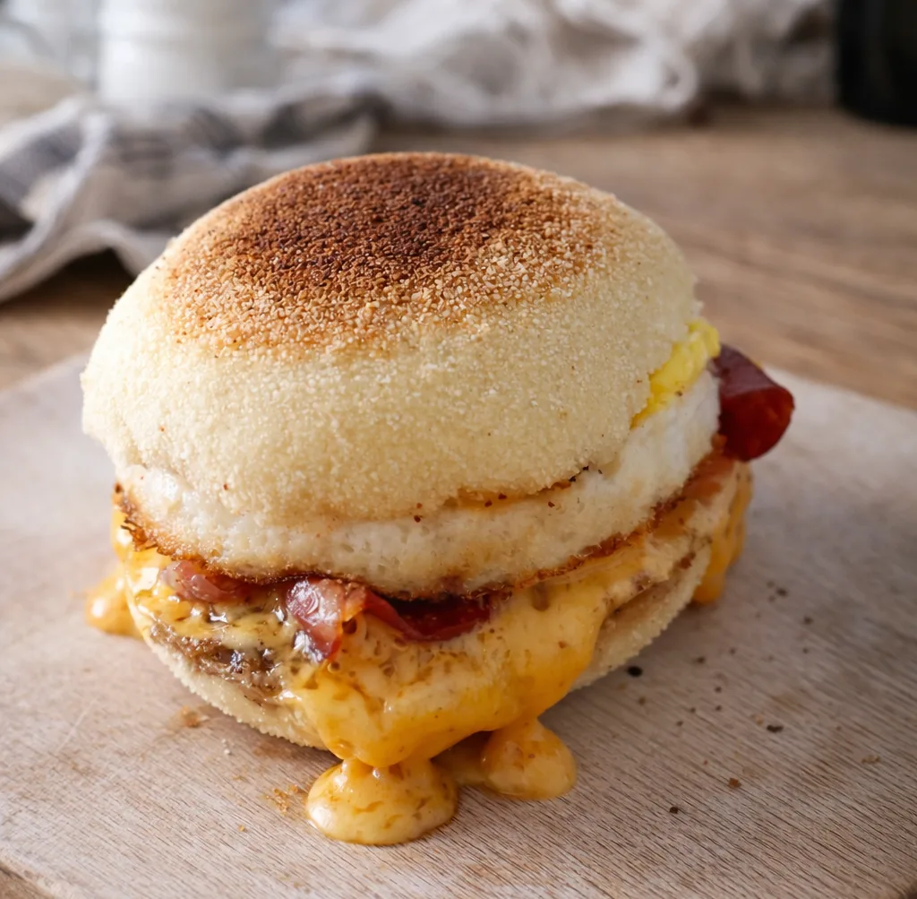 English muffin au bacon et à l'oeuf