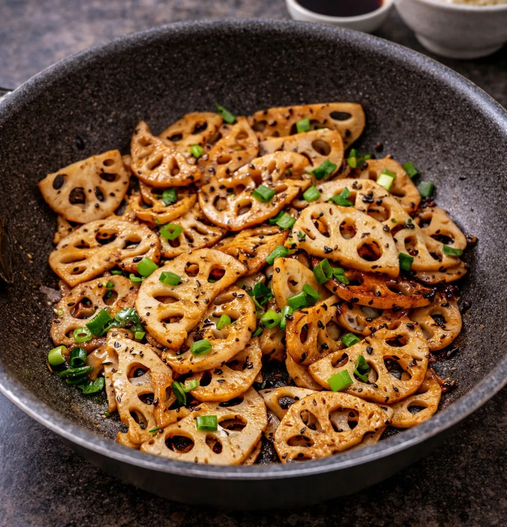 Racines de lotus sautées 